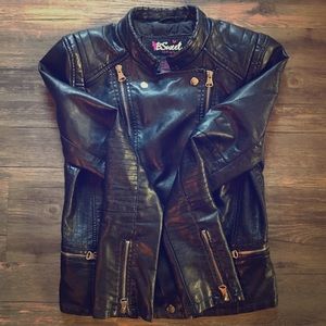 Black leather jacket